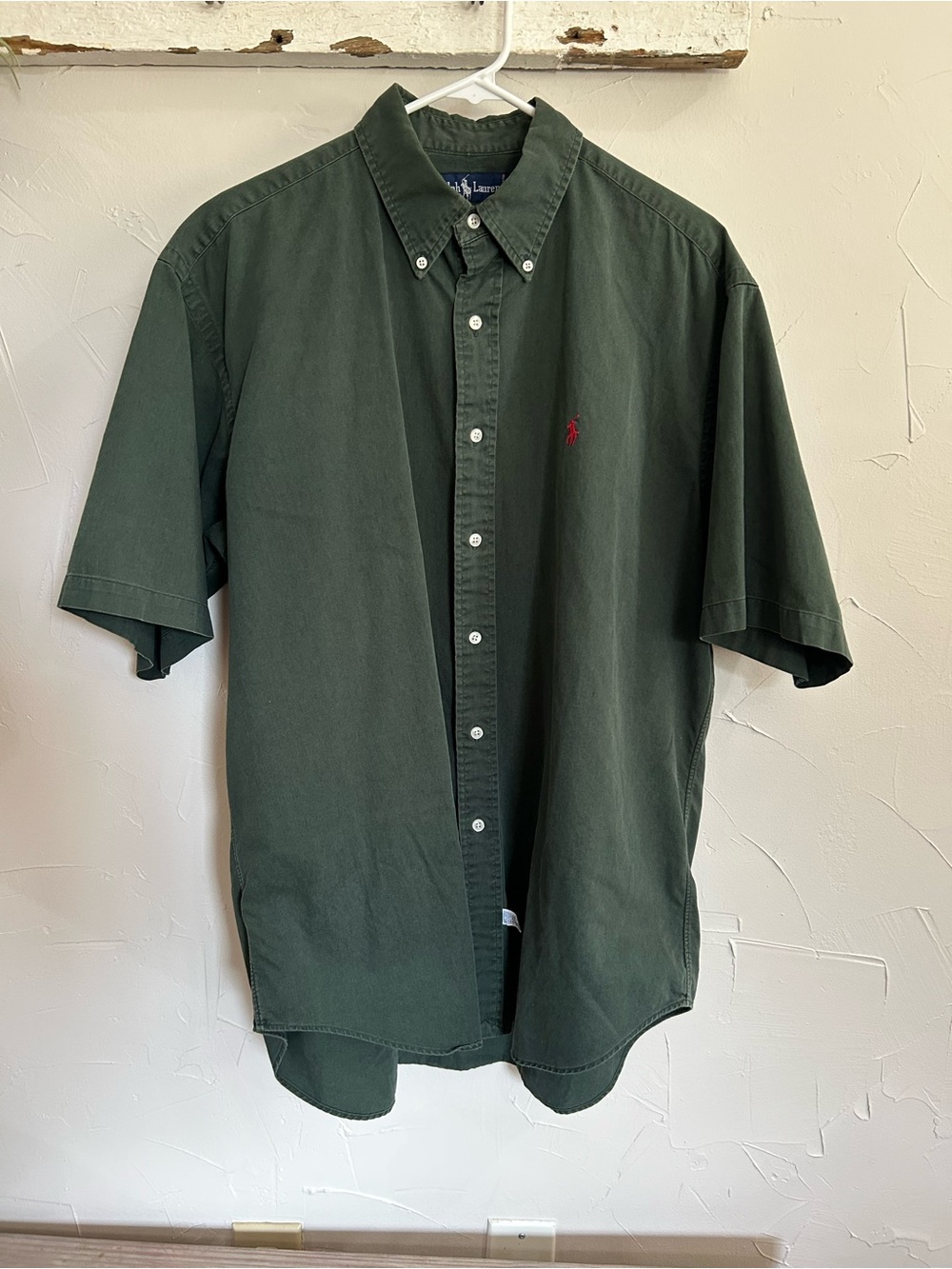 Ralph Lauren Men's Dark Green Short Sleeve Button-Down Shirt